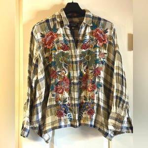 Johnny Was blouse/flannel